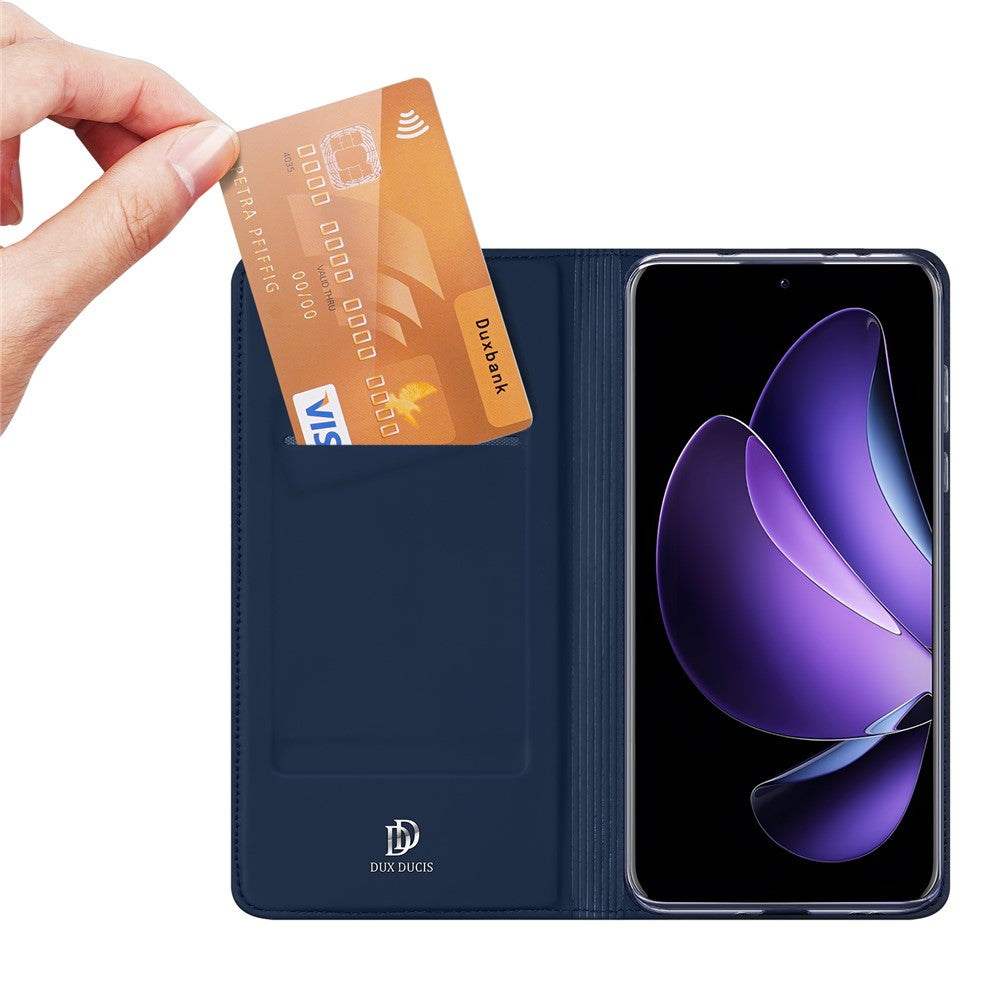 For Oppo Reno13 Pro 5G Case DUX DUCIS Skin Pro Series Leather Stand Cover Card Holder - Blue