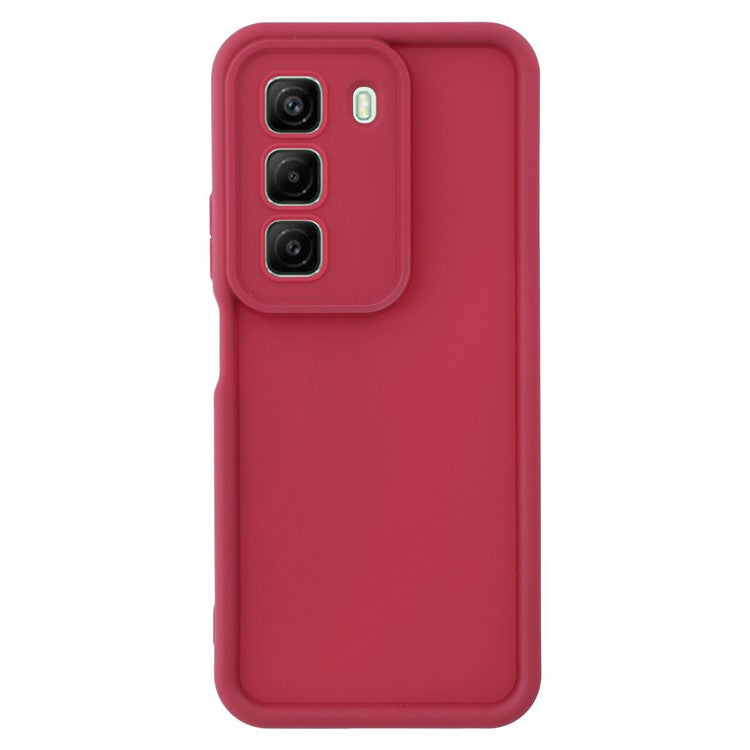For Infinix Hot 50 4G Case Grooved Design TPU Anti Slip Phone Cover - Red
