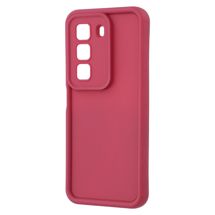 For Infinix Hot 50 4G Case Grooved Design TPU Anti Slip Phone Cover - Red