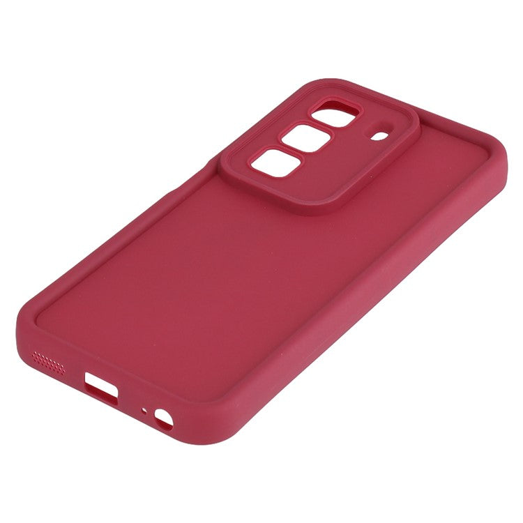 For Infinix Hot 50 4G Case Grooved Design TPU Anti Slip Phone Cover - Red