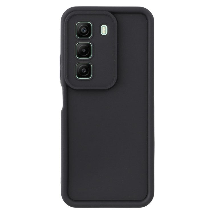 For Infinix Hot 50 4G Case Grooved Design TPU Anti Slip Phone Cover - Black