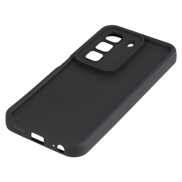 For Infinix Hot 50 4G Case Grooved Design TPU Anti Slip Phone Cover - Black