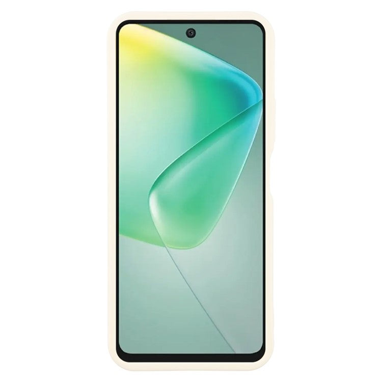 For Infinix Hot 50 4G Case Grooved Design TPU Anti Slip Phone Cover - Beige