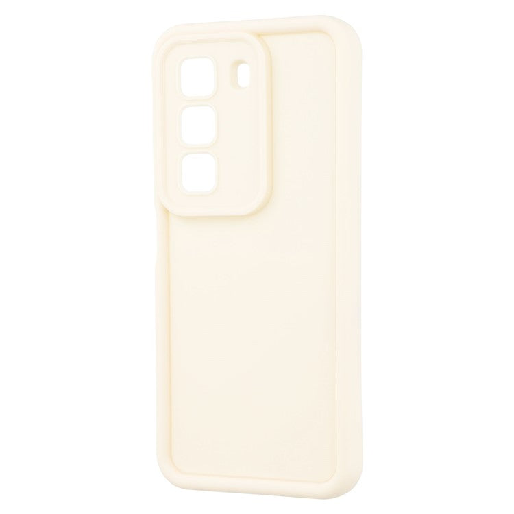 For Infinix Hot 50 4G Case Grooved Design TPU Anti Slip Phone Cover - Beige