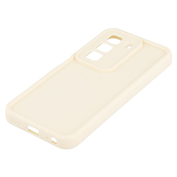 For Infinix Hot 50 4G Case Grooved Design TPU Anti Slip Phone Cover - Beige