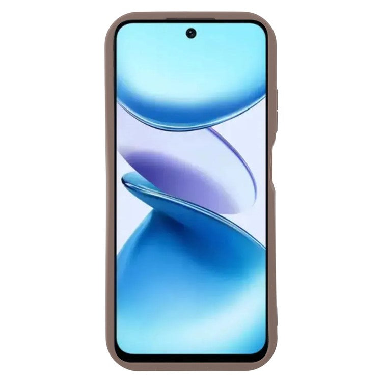 For Infinix Smart 9 4G / Hot 50i 4G Case Grooved Design TPU Anti Slip Phone Cover - Brown