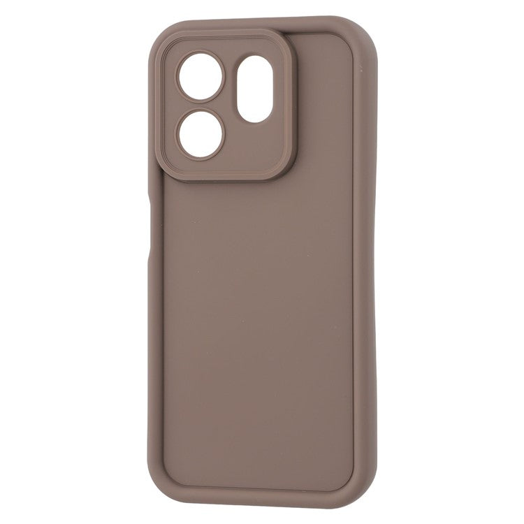 For Infinix Smart 9 4G / Hot 50i 4G Case Grooved Design TPU Anti Slip Phone Cover - Brown