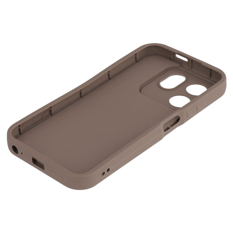 For Infinix Smart 9 4G / Hot 50i 4G Case Grooved Design TPU Anti Slip Phone Cover - Brown
