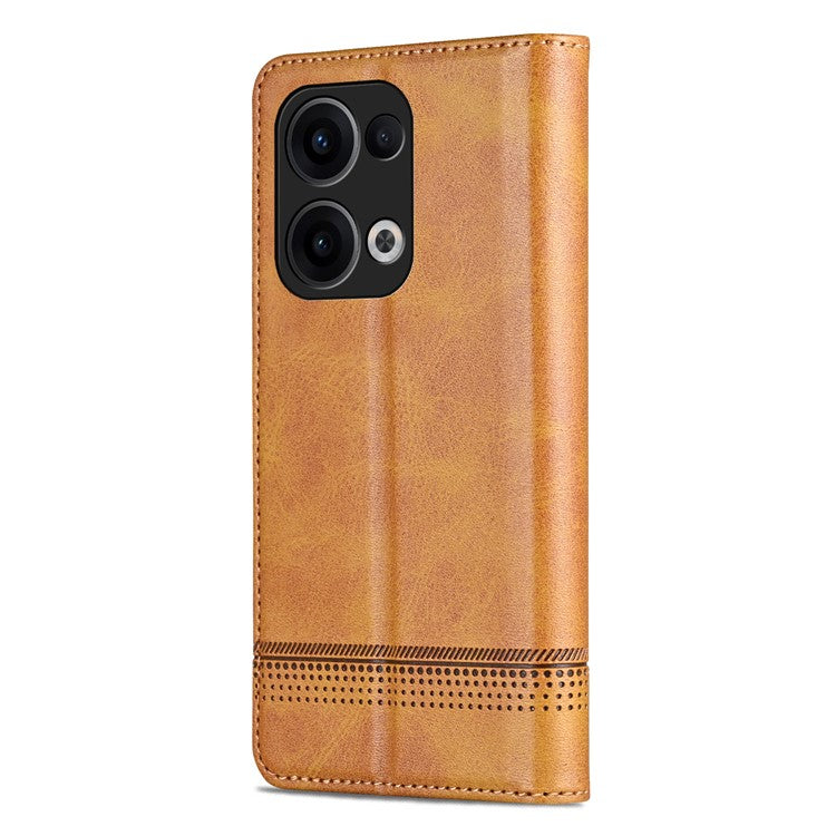 AZNS For Oppo Reno13 5G (Global) Case Cowhide Texture PU Leather Wallet Phone Cover - Brown