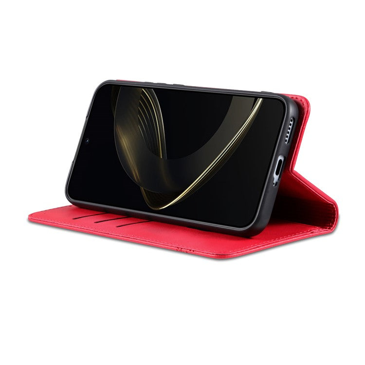 AZNS For Oppo Reno13 5G (Global) Case Cowhide Texture PU Leather Wallet Phone Cover - Red