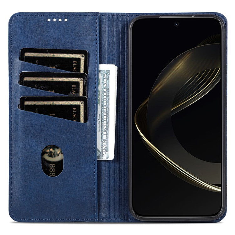 AZNS For Oppo Reno13 5G (Global) Case Cowhide Texture PU Leather Wallet Phone Cover - Blue