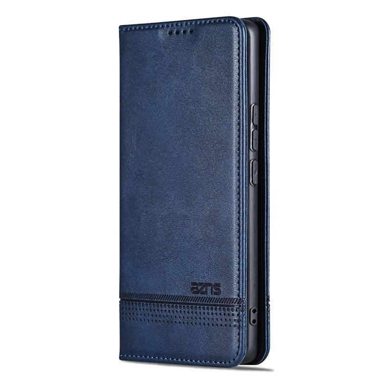 AZNS For Oppo Reno13 5G (Global) Case Cowhide Texture PU Leather Wallet Phone Cover - Blue