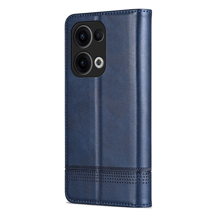 AZNS For Oppo Reno13 5G (Global) Case Cowhide Texture PU Leather Wallet Phone Cover - Blue