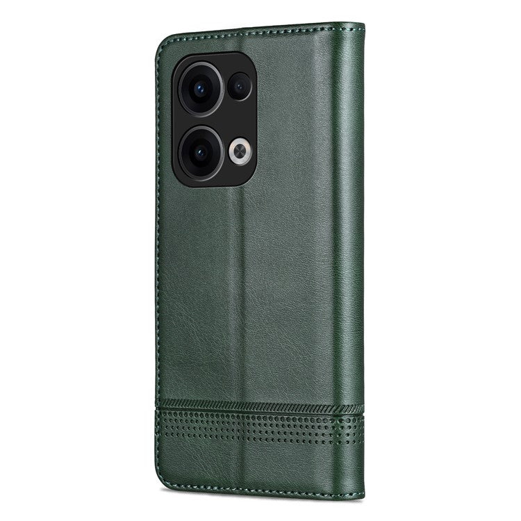 AZNS For Oppo Reno13 5G (Global) Case Cowhide Texture PU Leather Wallet Phone Cover - Green