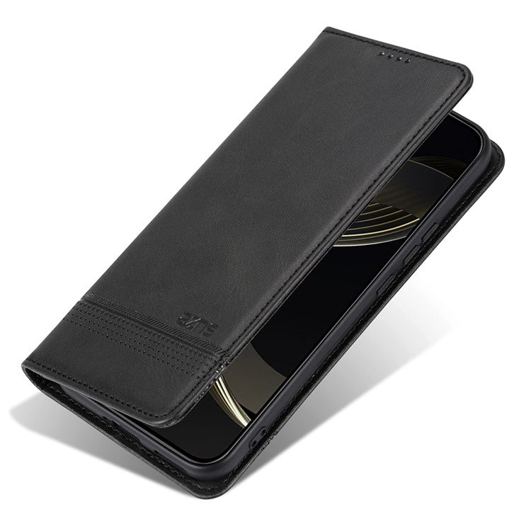 AZNS For Oppo Reno13 5G (Global) Case Cowhide Texture PU Leather Wallet Phone Cover - Black