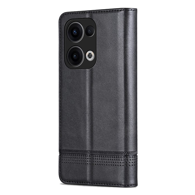 AZNS For Oppo Reno13 5G (Global) Case Cowhide Texture PU Leather Wallet Phone Cover - Black