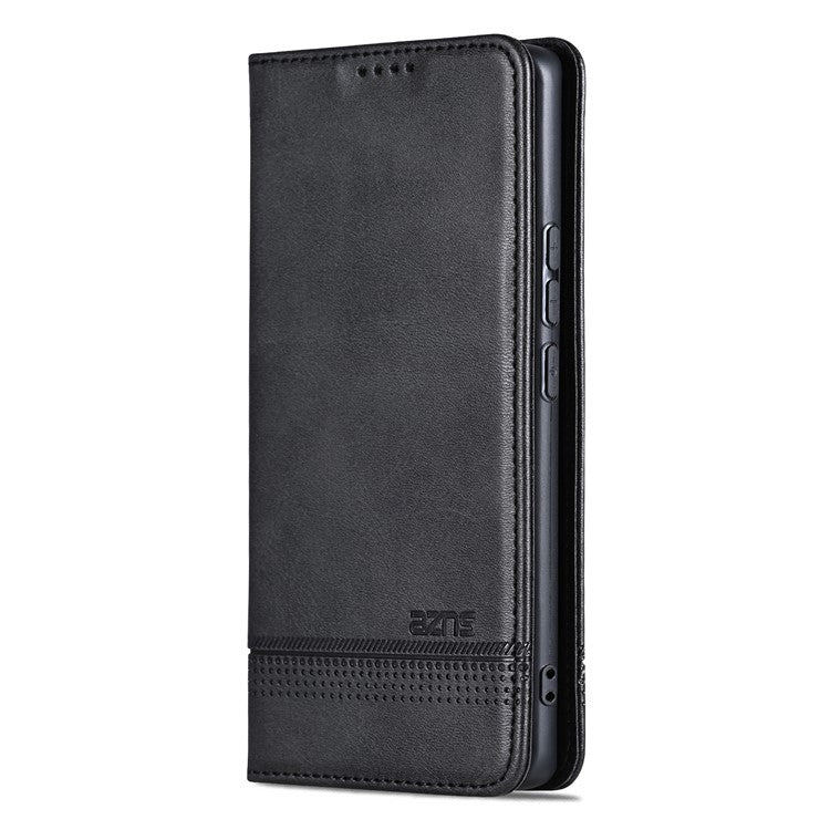 AZNS For Oppo Reno13 Pro 5G Case Cowhide Texture PU Leather Wallet Phone Cover - Black