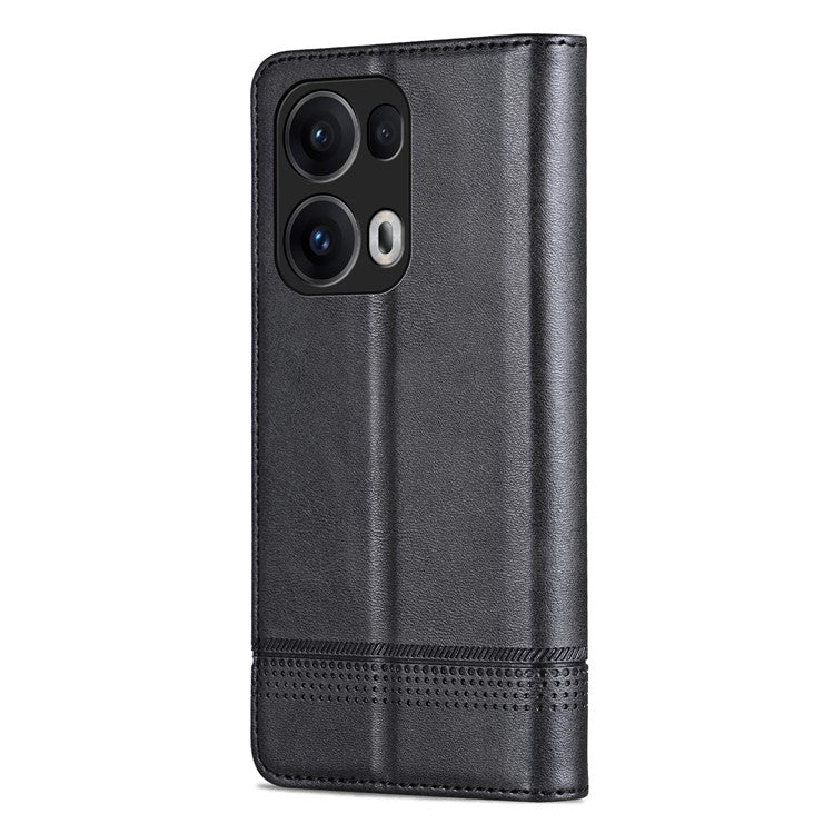 AZNS For Oppo Reno13 Pro 5G Case Cowhide Texture PU Leather Wallet Phone Cover - Black
