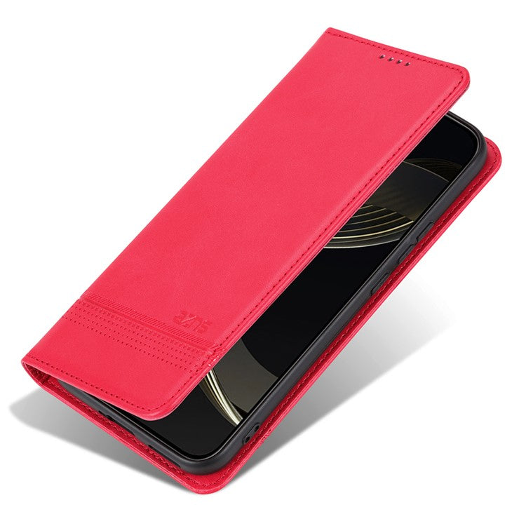 AZNS For Oppo Reno13 Pro 5G Case Cowhide Texture PU Leather Wallet Phone Cover - Red