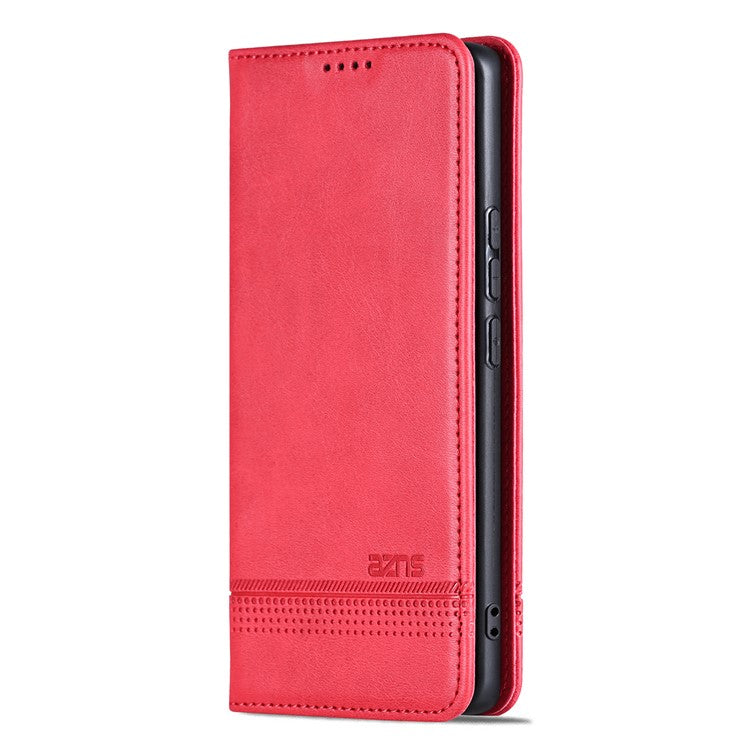 AZNS For Oppo Reno13 Pro 5G Case Cowhide Texture PU Leather Wallet Phone Cover - Red