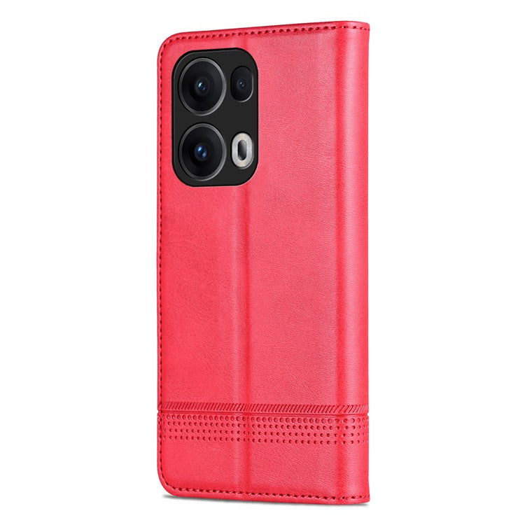 AZNS For Oppo Reno13 Pro 5G Case Cowhide Texture PU Leather Wallet Phone Cover - Red