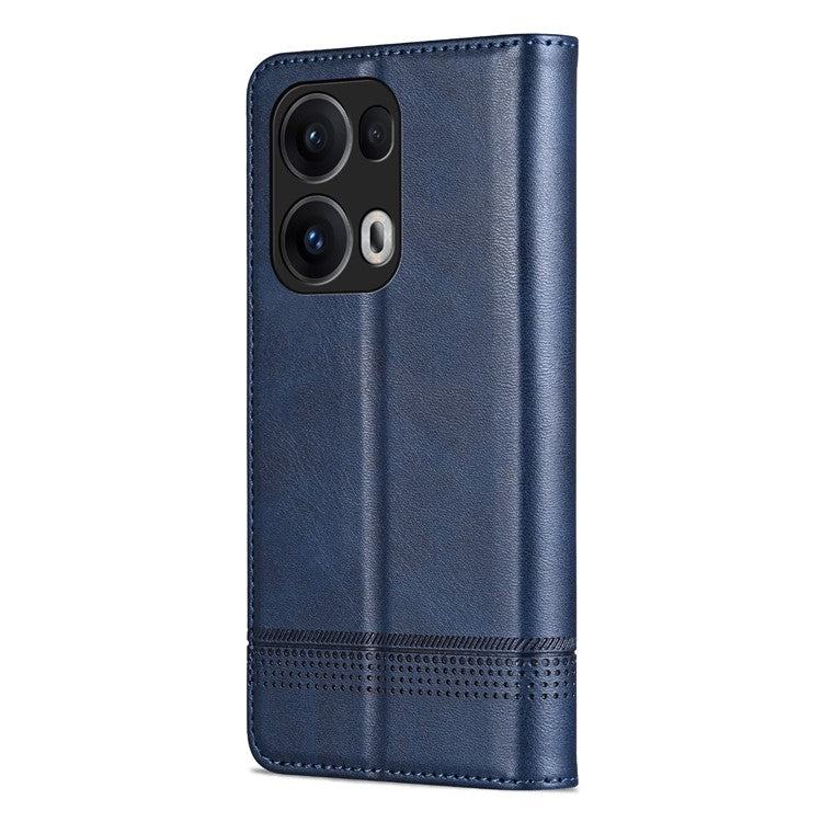 AZNS For Oppo Reno13 Pro 5G Case Cowhide Texture PU Leather Wallet Phone Cover - Blue