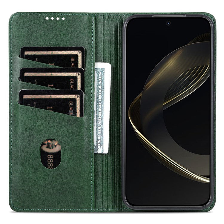 AZNS For Oppo Reno13 Pro 5G Case Cowhide Texture PU Leather Wallet Phone Cover - Green
