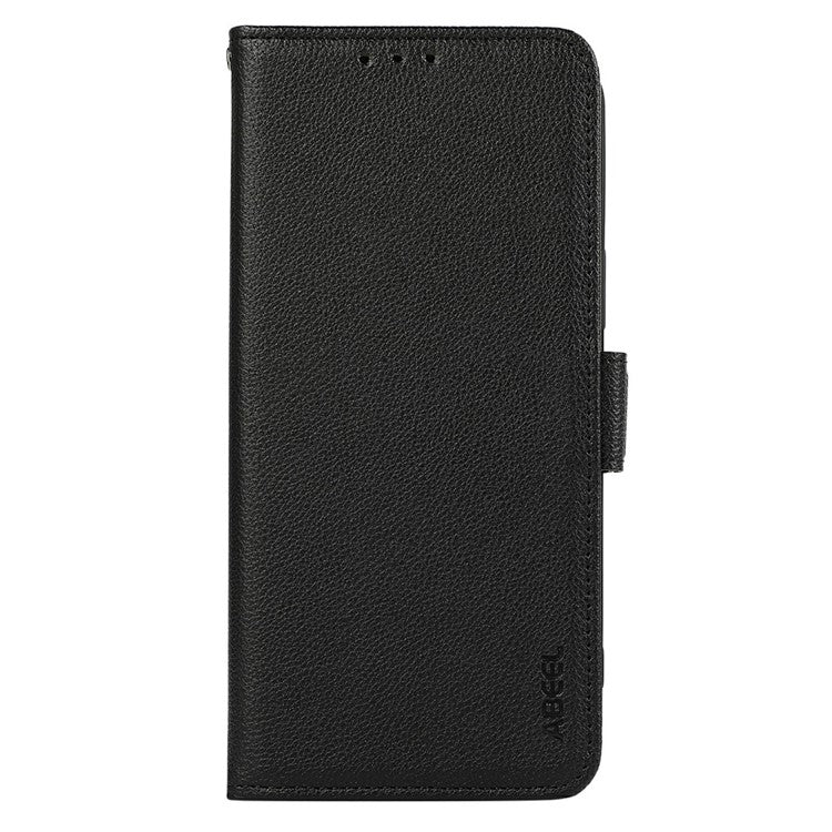 ABEEL For Xiaomi Redmi Note 14 5G Case Litchi Texture Leather RFID Blocking Phone Cover - Black