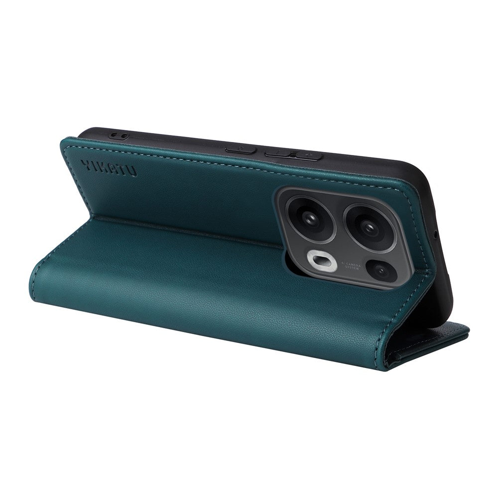 For Oppo Reno13 Pro 5G Phone Cases YIKATU Magnetic Closure PU Leather Mobile Cover - Green