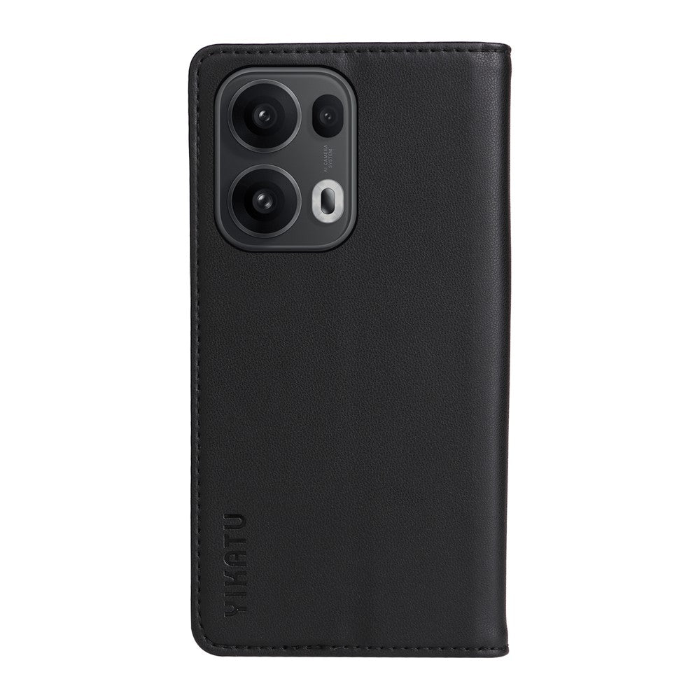 For Oppo Reno13 Pro 5G Phone Cases YIKATU Magnetic Closure PU Leather Mobile Cover - Black