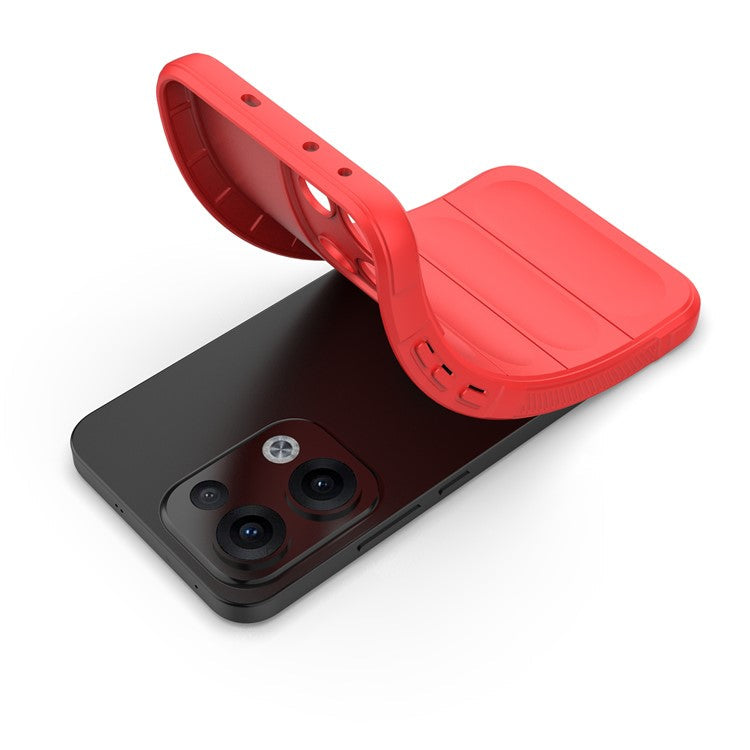 For Oppo Reno13 5G (Global) Case Anti-Drop Soft TPU Rugged Phone Back Cover - Red