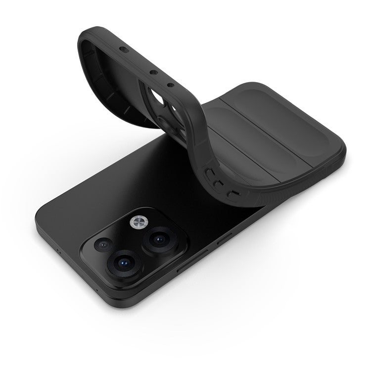 For Oppo Reno13 5G (Global) Case Anti-Drop Soft TPU Rugged Phone Back Cover - Black