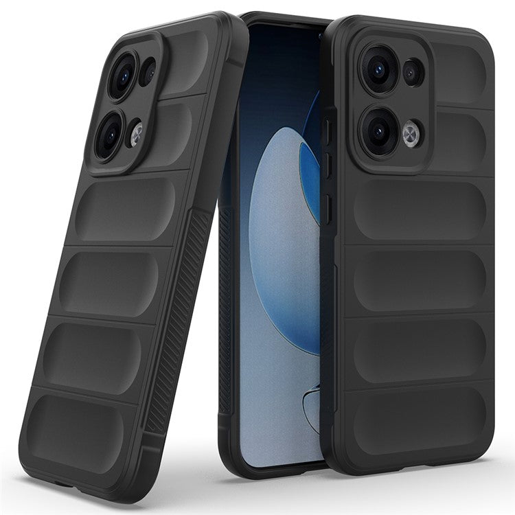 For Oppo Reno13 5G (Global) Case Anti-Drop Soft TPU Rugged Phone Back Cover - Black
