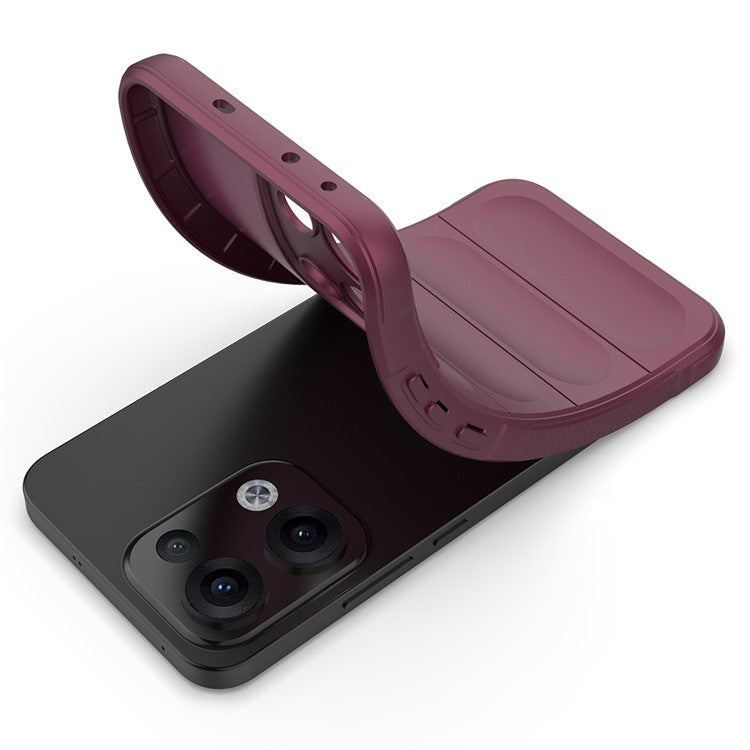 For Oppo Reno13 5G (Global) Case Anti-Drop Soft TPU Rugged Phone Back Cover - Wine Red