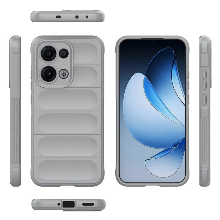 For Oppo Reno13 5G (Global) Case Anti-Drop Soft TPU Rugged Phone Back Cover - Light Grey
