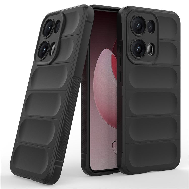 For Oppo Reno13 Pro 5G Case Anti-Drop Soft TPU Rugged Phone Back Cover - Black