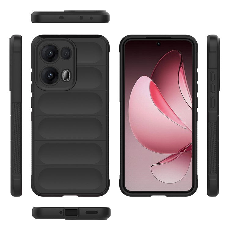 For Oppo Reno13 Pro 5G Case Anti-Drop Soft TPU Rugged Phone Back Cover - Black