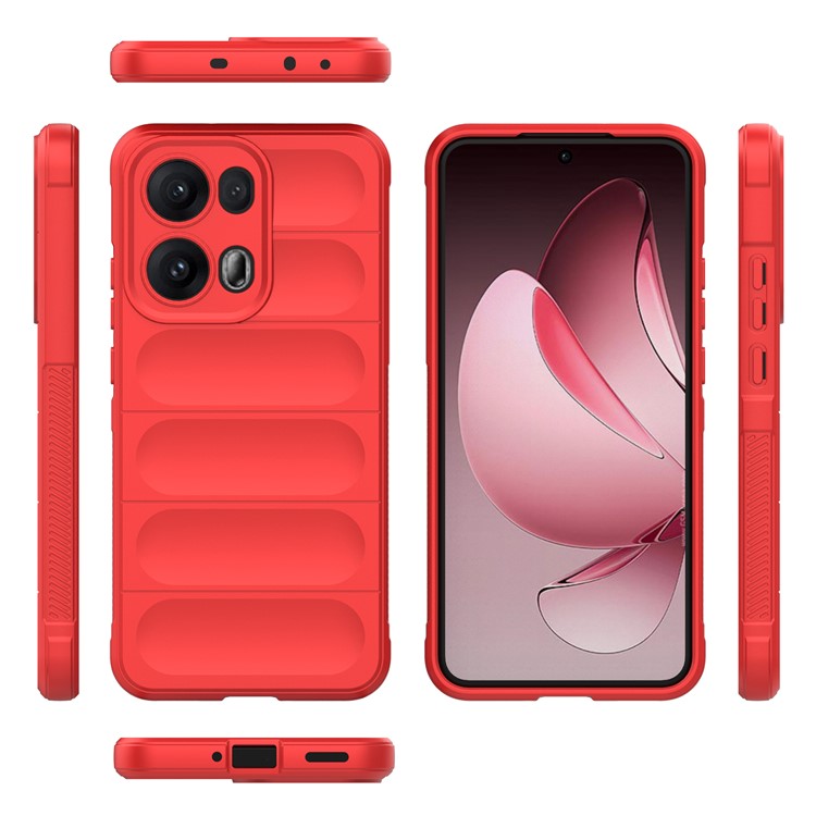 For Oppo Reno13 Pro 5G Case Anti-Drop Soft TPU Rugged Phone Back Cover - Red