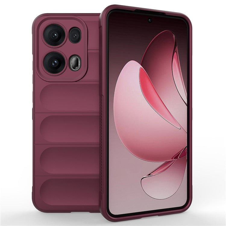 For Oppo Reno13 Pro 5G Case Anti-Drop Soft TPU Rugged Phone Back Cover - Wine Red