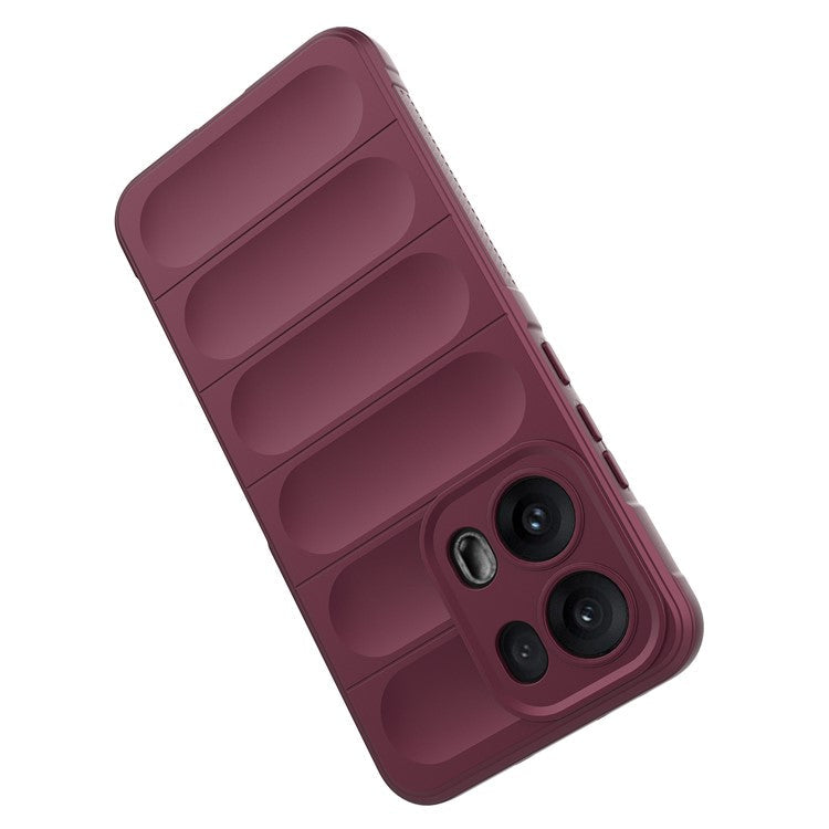 For Oppo Reno13 Pro 5G Case Anti-Drop Soft TPU Rugged Phone Back Cover - Wine Red