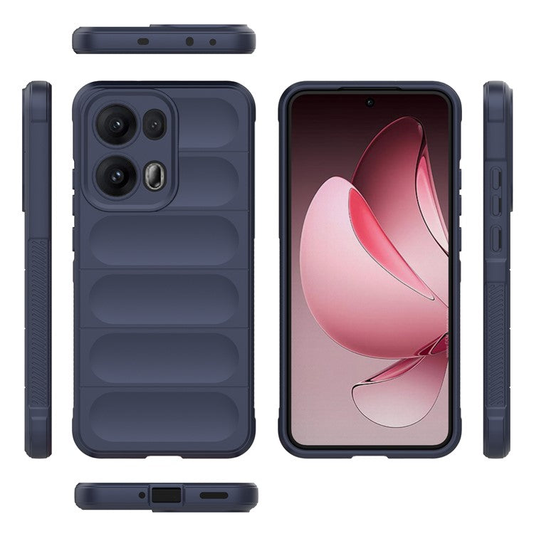 For Oppo Reno13 Pro 5G Case Anti-Drop Soft TPU Rugged Phone Back Cover - Dark Blue