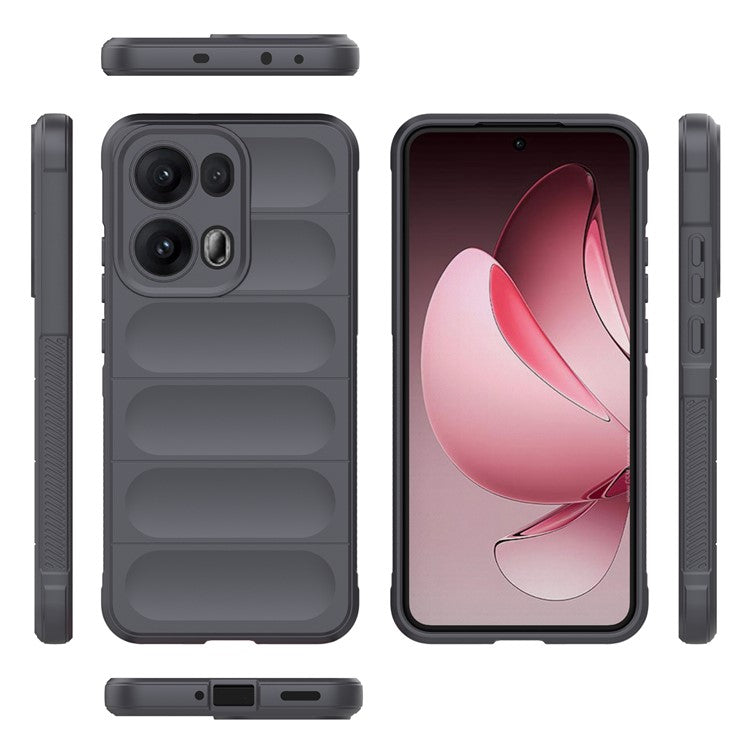 For Oppo Reno13 Pro 5G Case Anti-Drop Soft TPU Rugged Phone Back Cover - Dark Grey