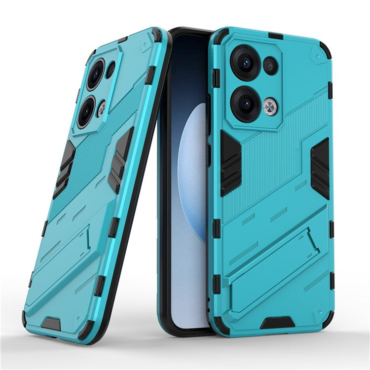For Oppo Reno13 5G (Global) Case PC + TPU Shockproof Phone Cover with Kickstand - Baby Blue