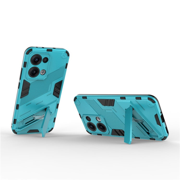 For Oppo Reno13 5G (Global) Case PC + TPU Shockproof Phone Cover with Kickstand - Baby Blue