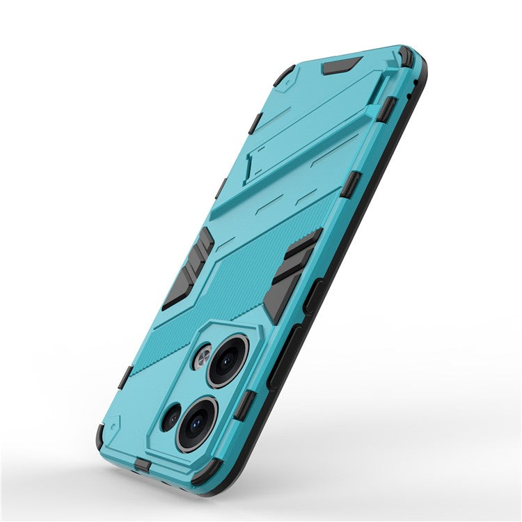 For Oppo Reno13 5G (Global) Case PC + TPU Shockproof Phone Cover with Kickstand - Baby Blue