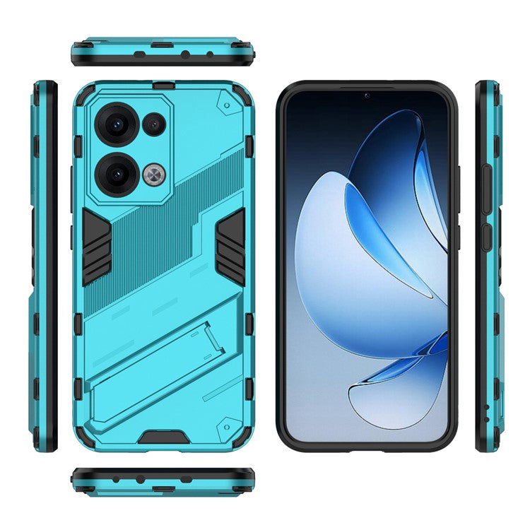 For Oppo Reno13 5G (Global) Case PC + TPU Shockproof Phone Cover with Kickstand - Baby Blue