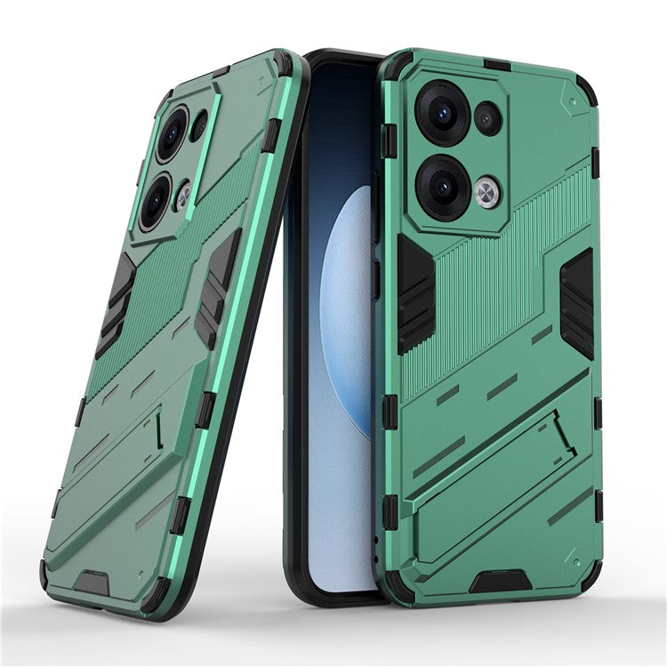 For Oppo Reno13 5G (Global) Case PC + TPU Shockproof Phone Cover with Kickstand - Green