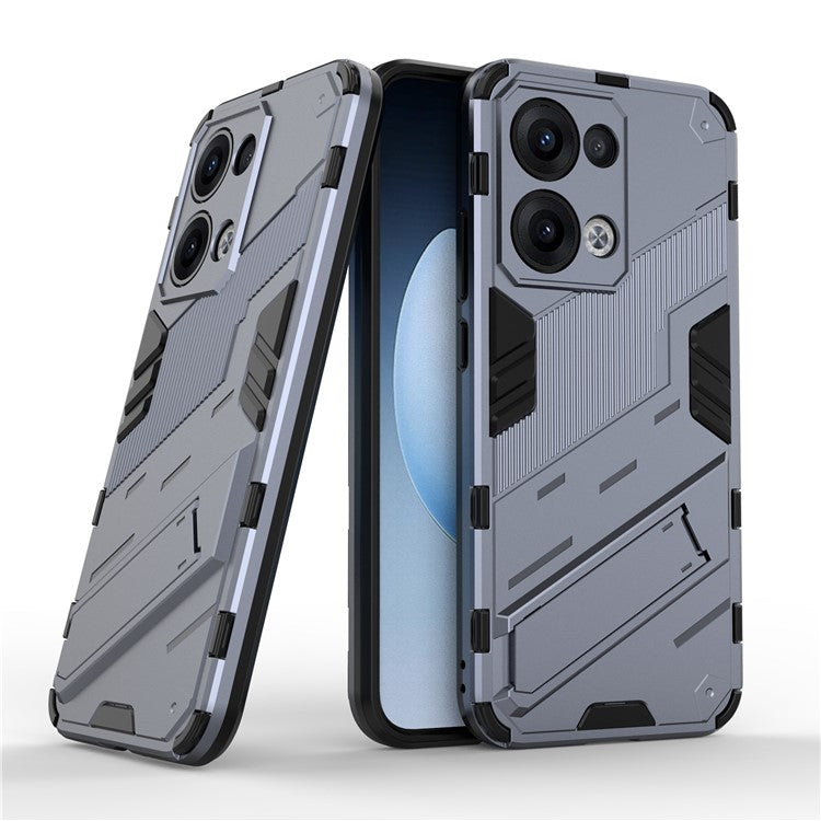 For Oppo Reno13 5G (Global) Case PC + TPU Shockproof Phone Cover with Kickstand - Grey