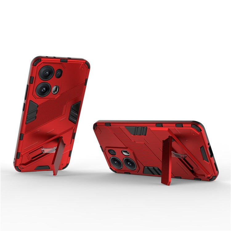 For Oppo Reno13 Pro 5G Case PC + TPU Shockproof Phone Cover with Kickstand - Red