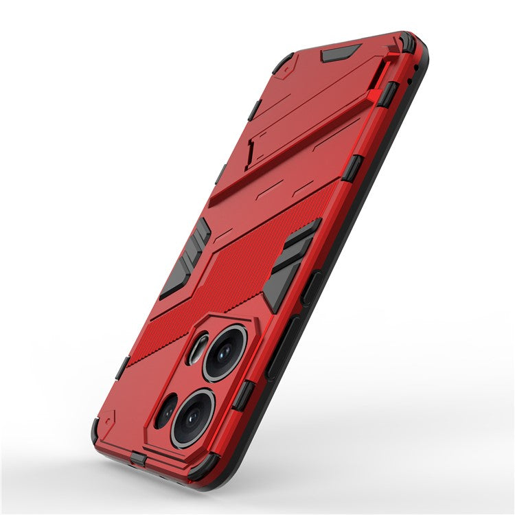 For Oppo Reno13 Pro 5G Case PC + TPU Shockproof Phone Cover with Kickstand - Red